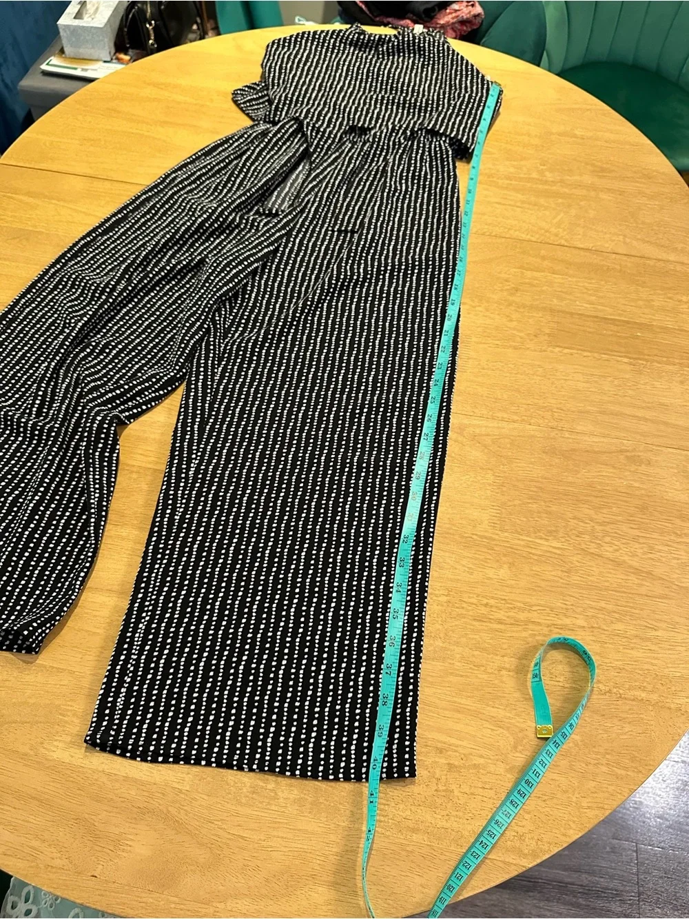 Speechless Cropped Leg Black Halter Jumpsuit with White Polka Dots Size Small